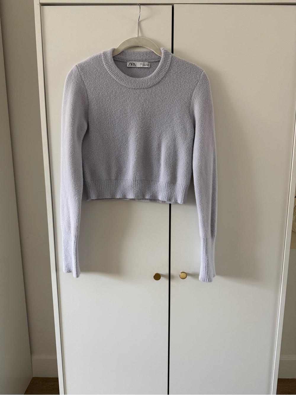 ZARA / Lilac Cropped Soft Crewneck Sweater